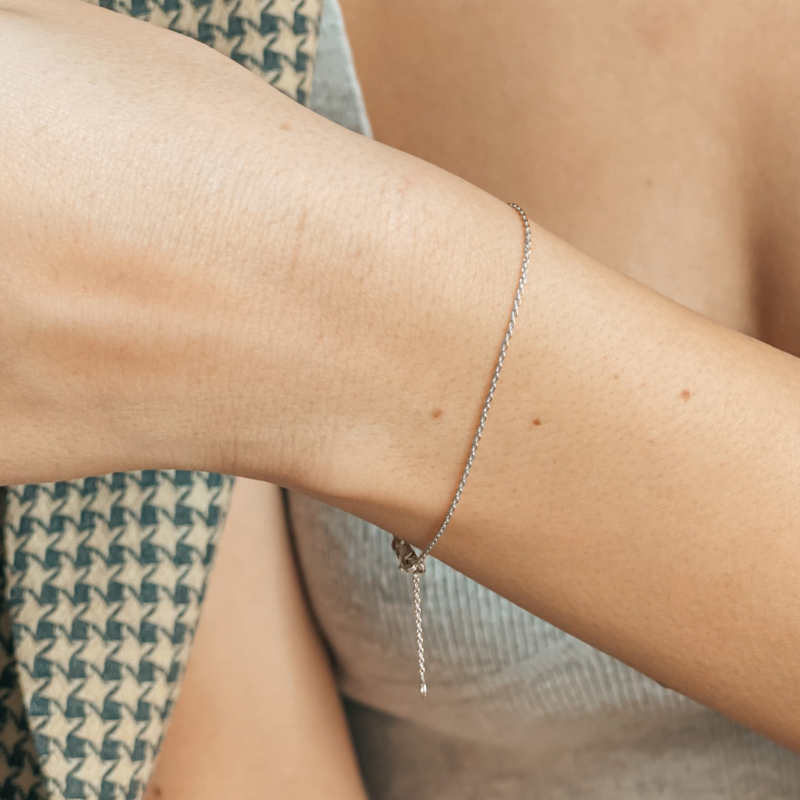Bransoletka z białego złota Simple Chain - Indira