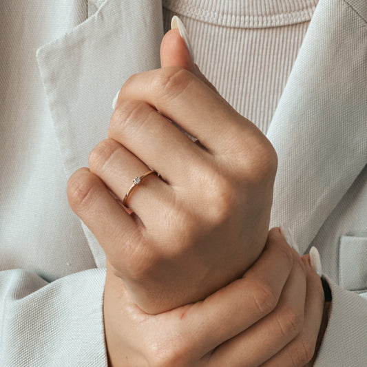 Inel din aur Timeless - Diamant 0.05 CT - Indira