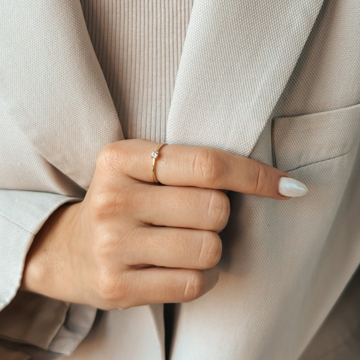 Inel din aur Timeless - Diamant 0.1 CT - Indira