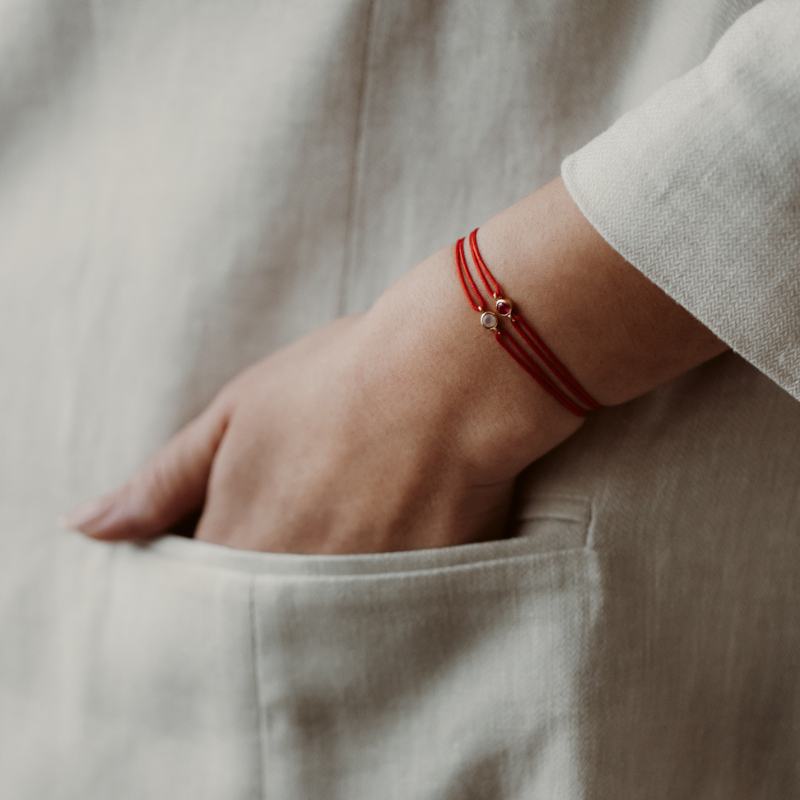 Bransoletka sznurkowa ze srebra Birthstone Golden December - Niebieski Topaz - Indira