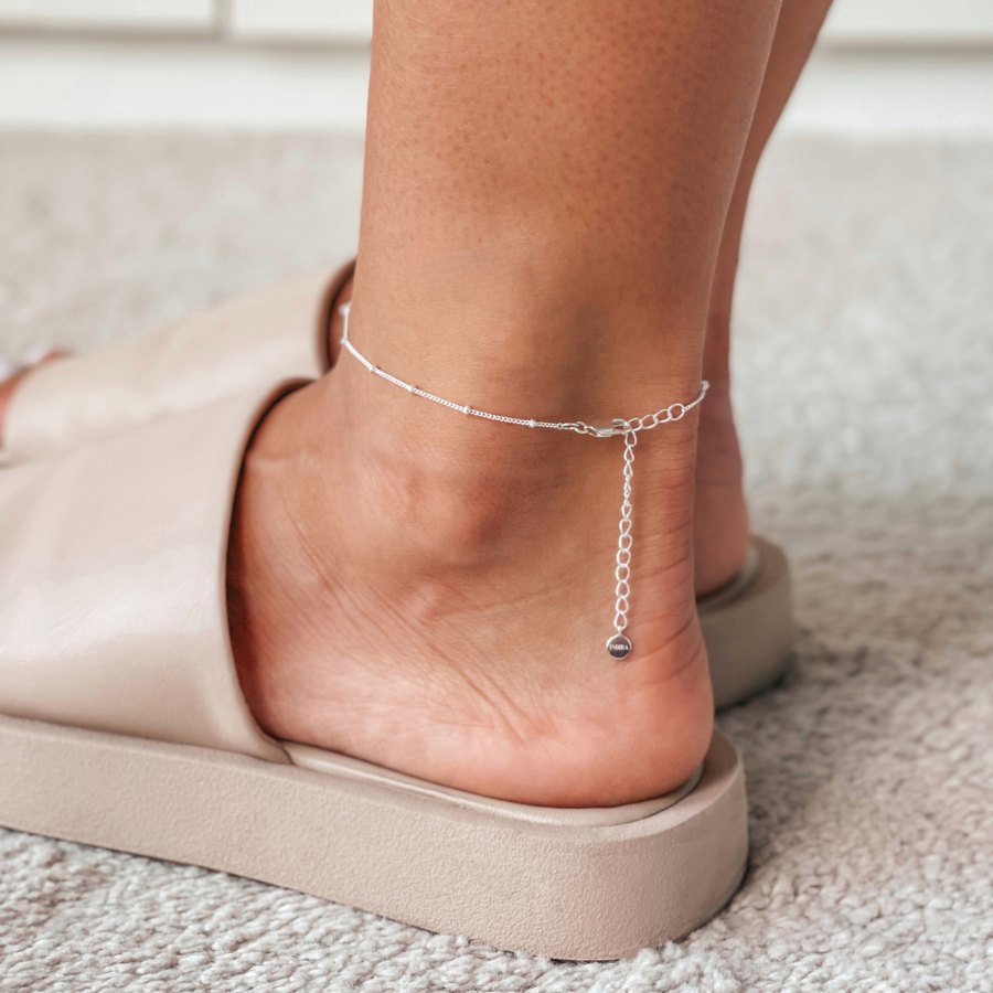 Brățară de picior din argint Beaded - Indira