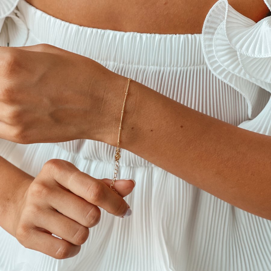 Srebrna bransoletka Golden Beaded - Indira