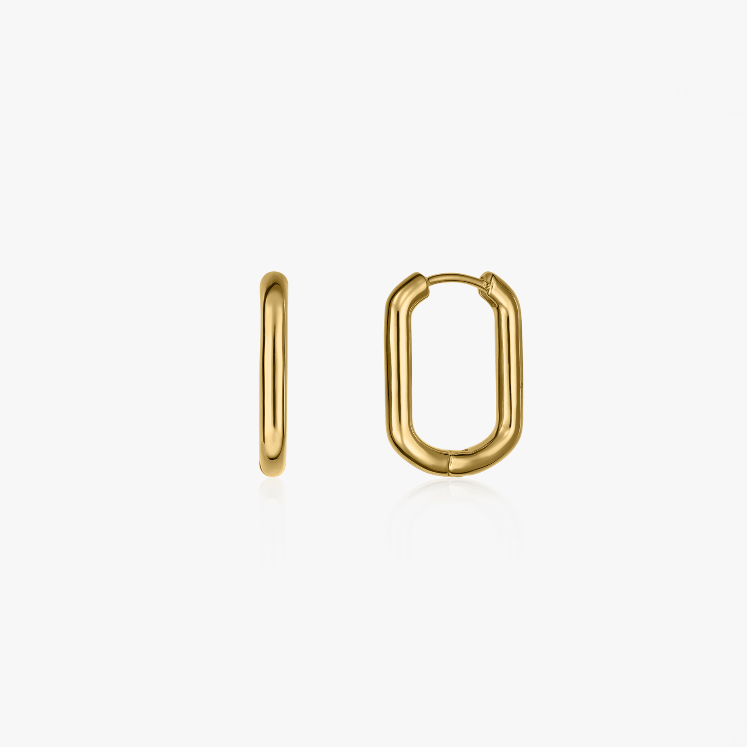 Kolczyki srebrne Golden Square Hoops - Indira