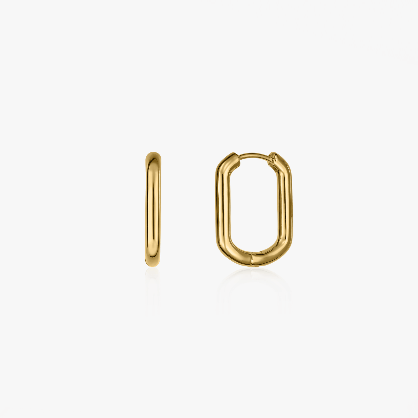 Kolczyki srebrne Golden Square Hoops - Indira