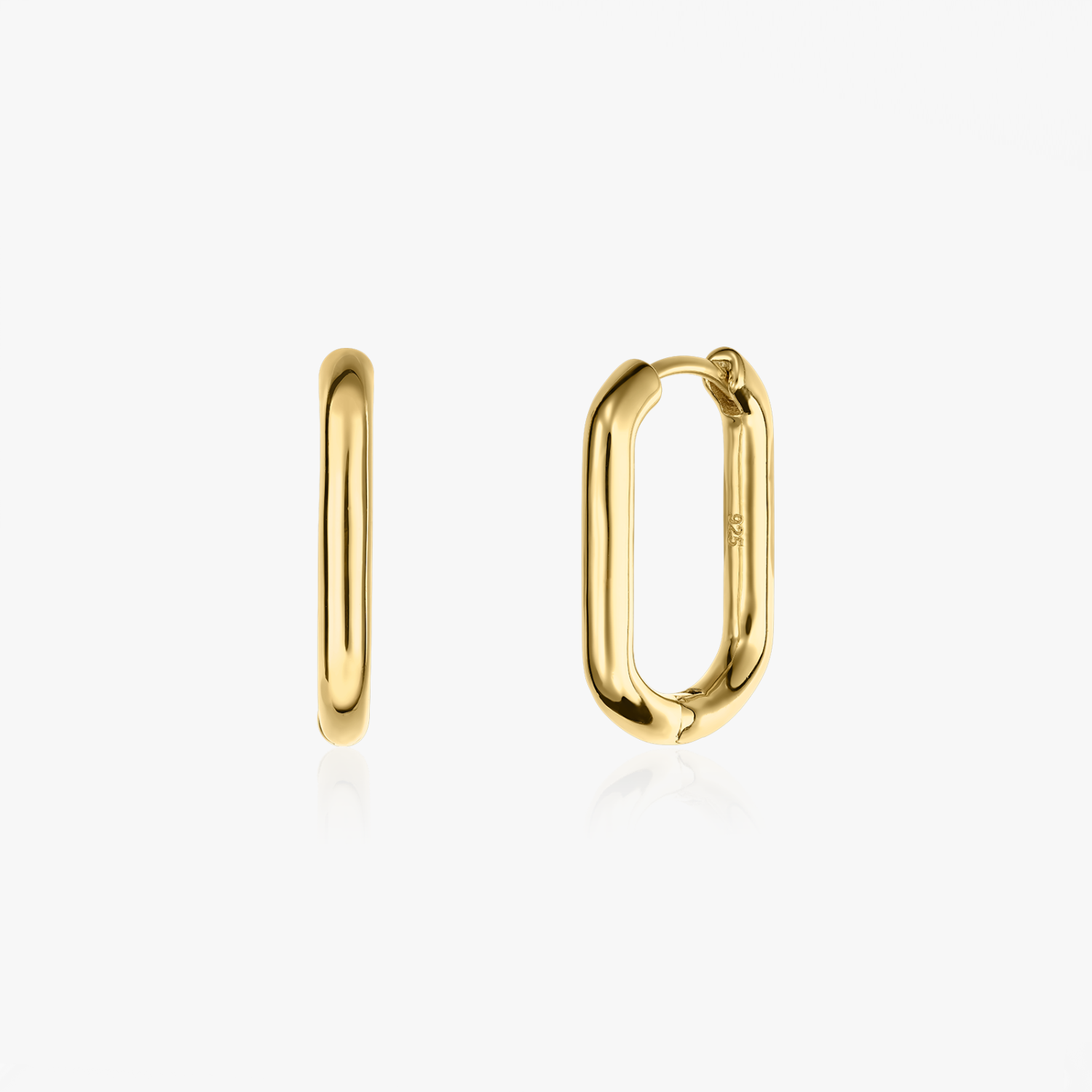 Srebrne kolczyki Golden Square Hoops - Indira