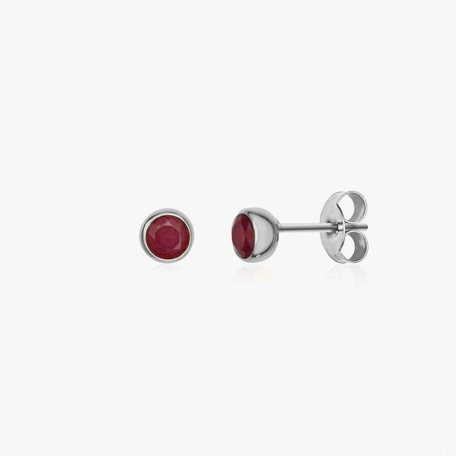 Kolczyki srebrne Birthstone Lipiec - Rubin - Indira