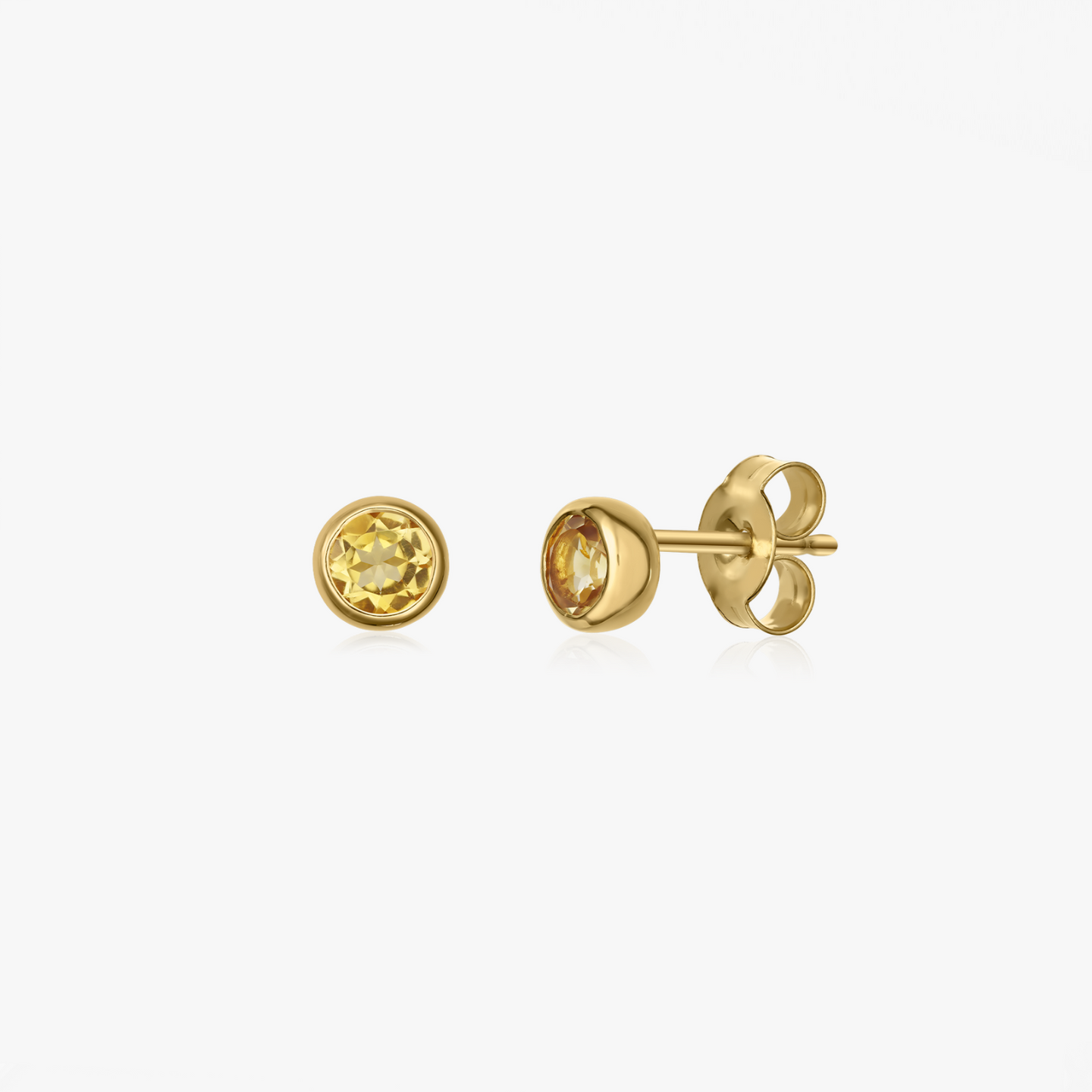 Srebrne kolczyki Birthstone Golden November - Cytryn - Indira