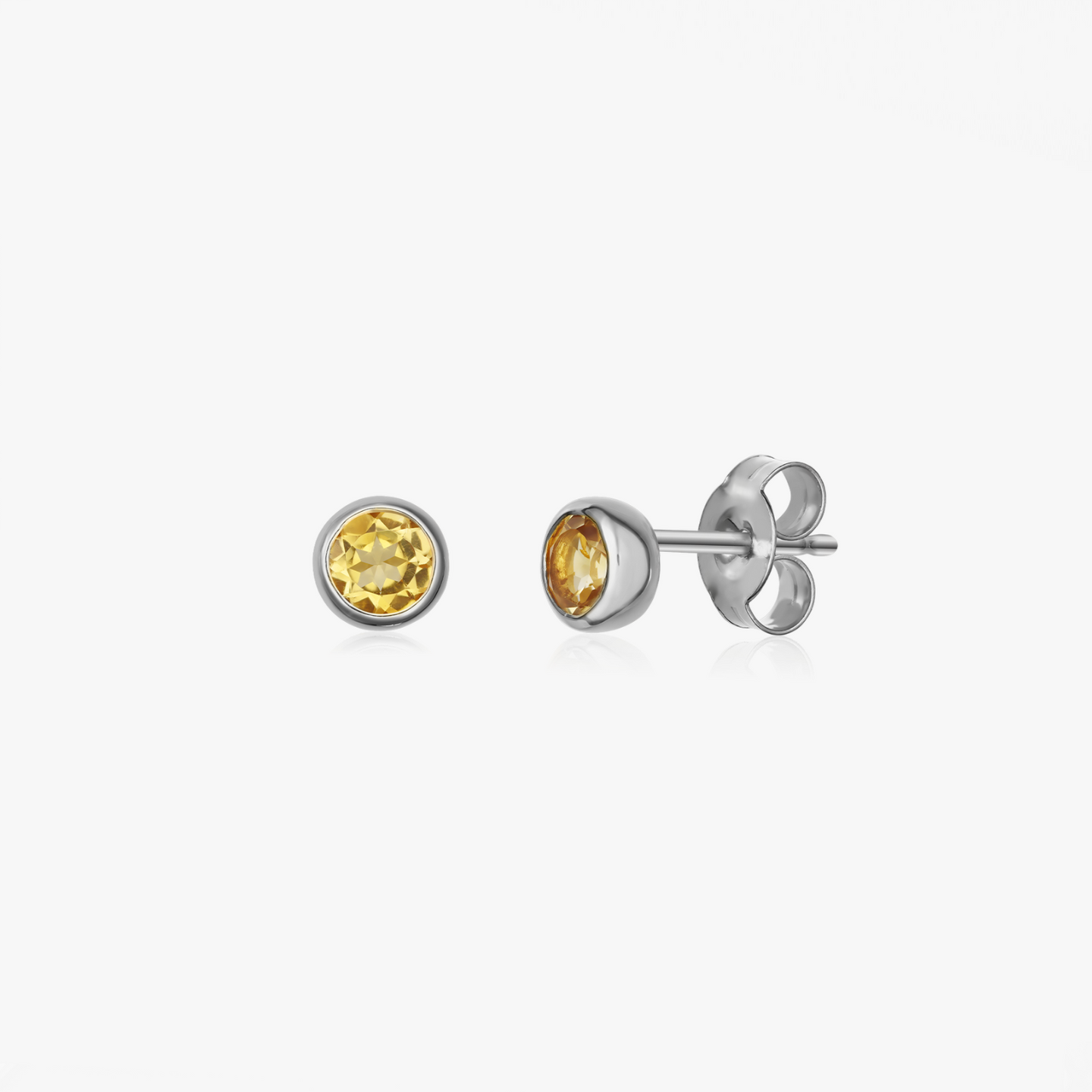 Kolczyki srebrne Birthstone listopad - Cytryn - Indira