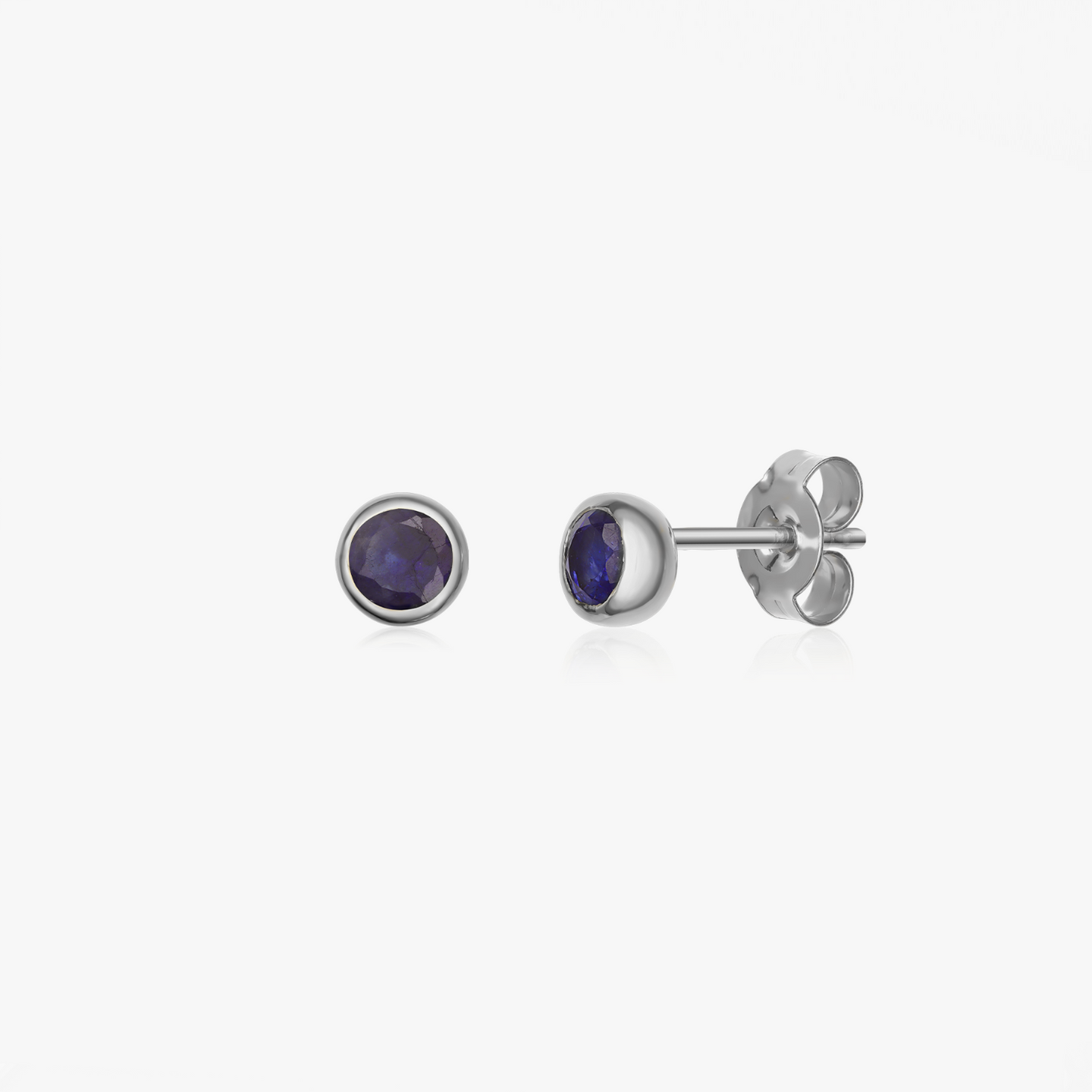 Kolczyki srebrne Birthstone Wrzesień - Szafir - Indira