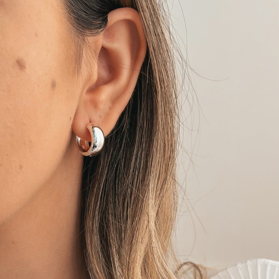 Srebrne kolczyki Bold Maxi Hoops - Indira