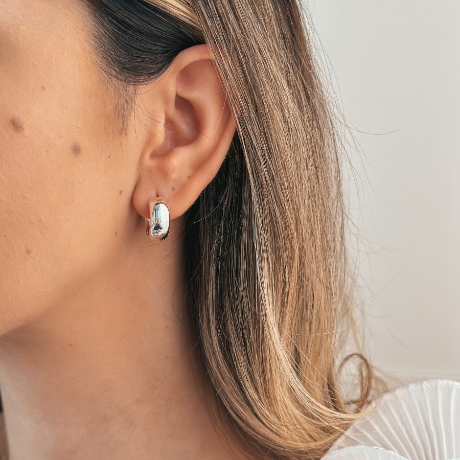 Srebrne kolczyki Bold Maxi Hoops - Indira