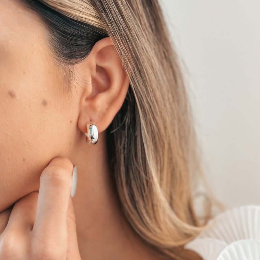 Srebrne kolczyki Bold Maxi Hoops - Indira
