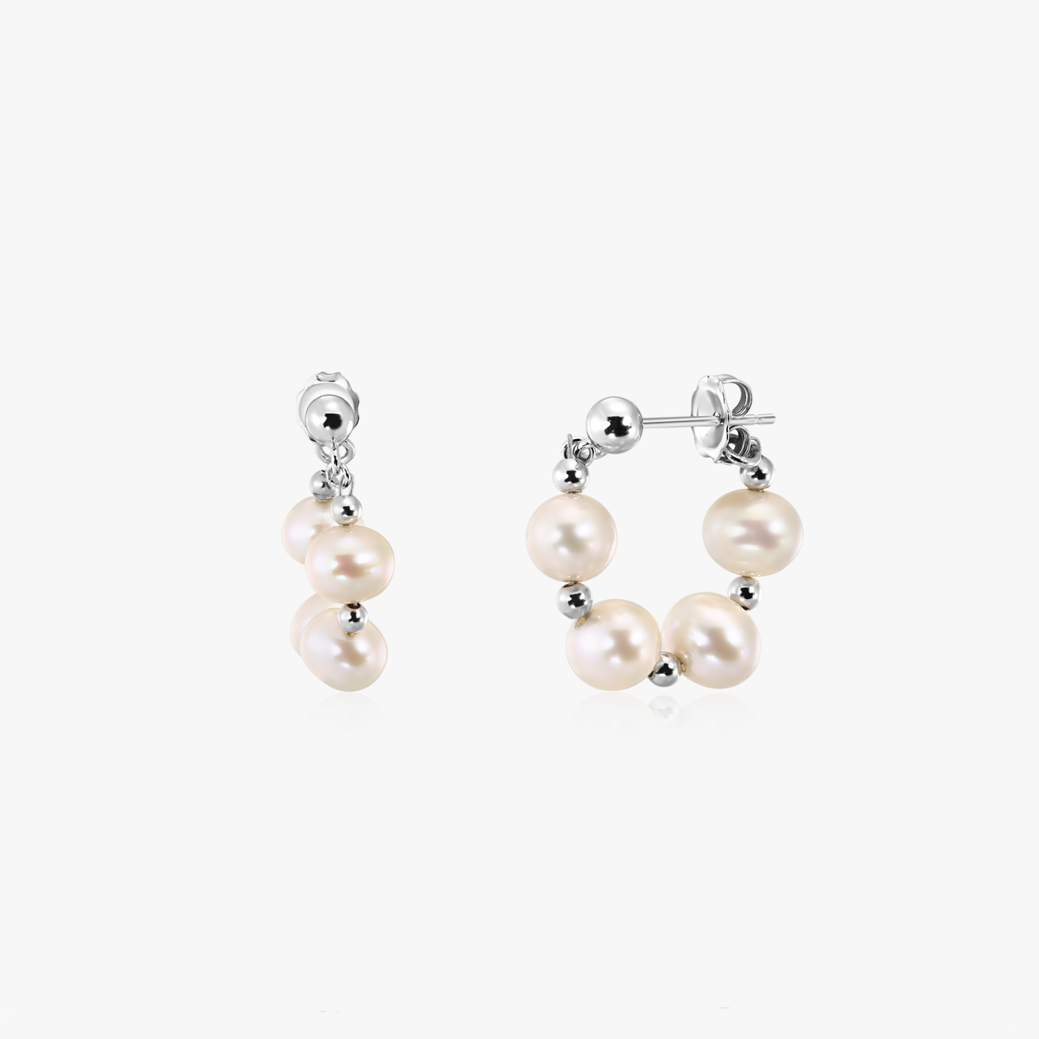 Kolczyki srebrne Cleo - Naturalna Perła - Indira