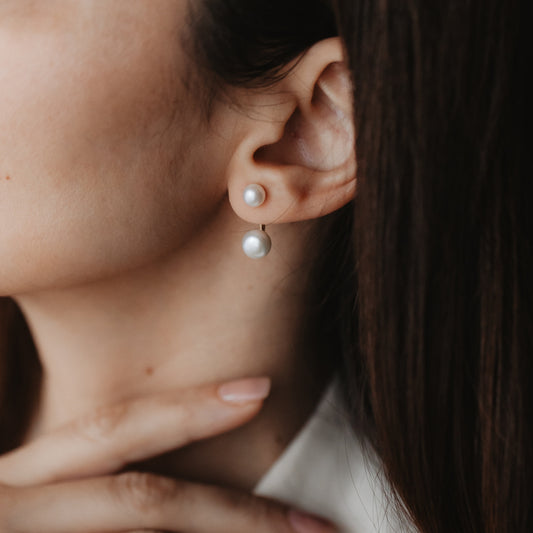 Cercei din argint Golden Duo - Perle naturale - Indira