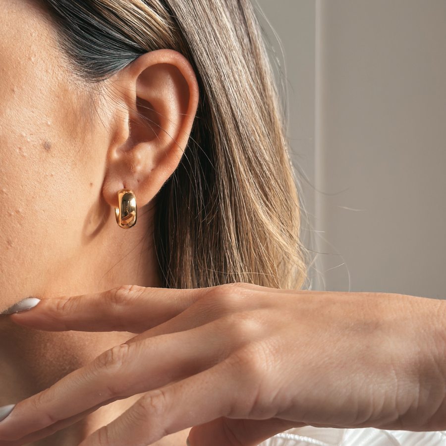Srebrne kolczyki Golden Bold Maxi Hoops - Indira