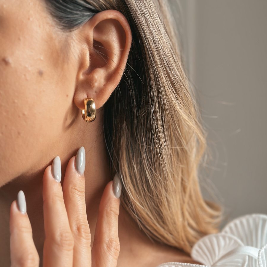 Srebrne kolczyki Golden Bold Maxi Hoops – Indira