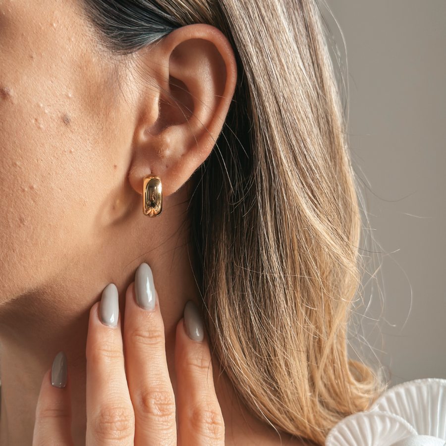 Srebrne kolczyki Golden Bold Maxi Hoops - Indira