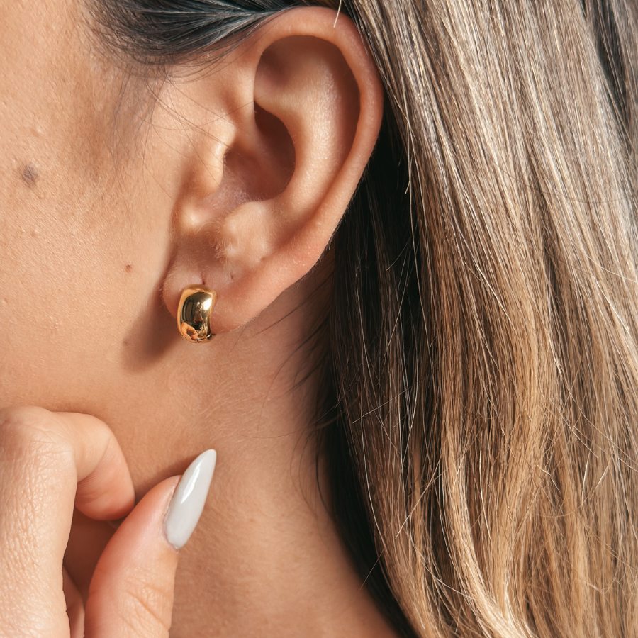 Srebrne kolczyki Golden Bold Mini Hoops - Indira