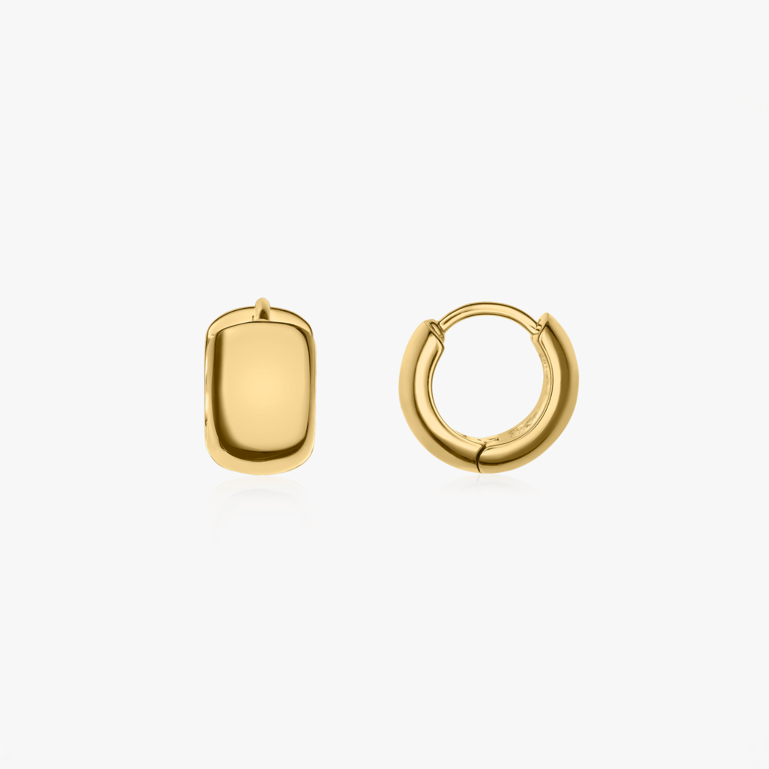 Kolczyki srebrne Golden Bold Mini Hoops - Indira