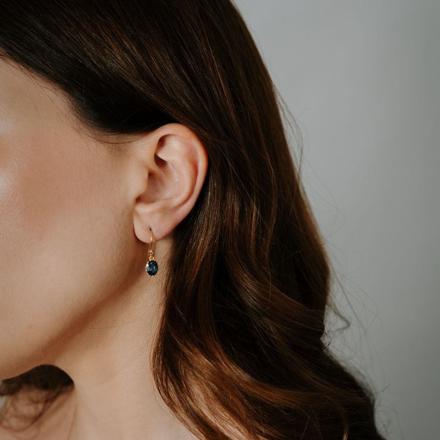 Kolczyki srebrne Golden Serene - Topaz London - Indira