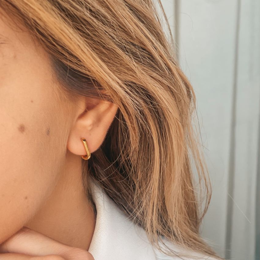 Srebrne kolczyki Golden U Hoops - Indira
