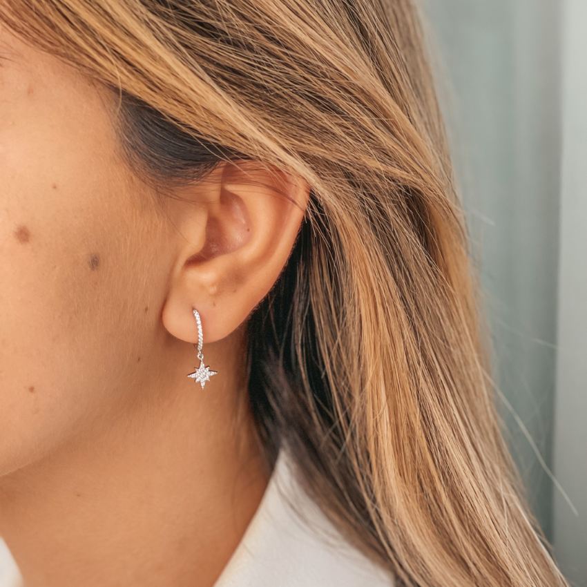 Kolczyki srebrne North Star - Cyrkonia - Indira