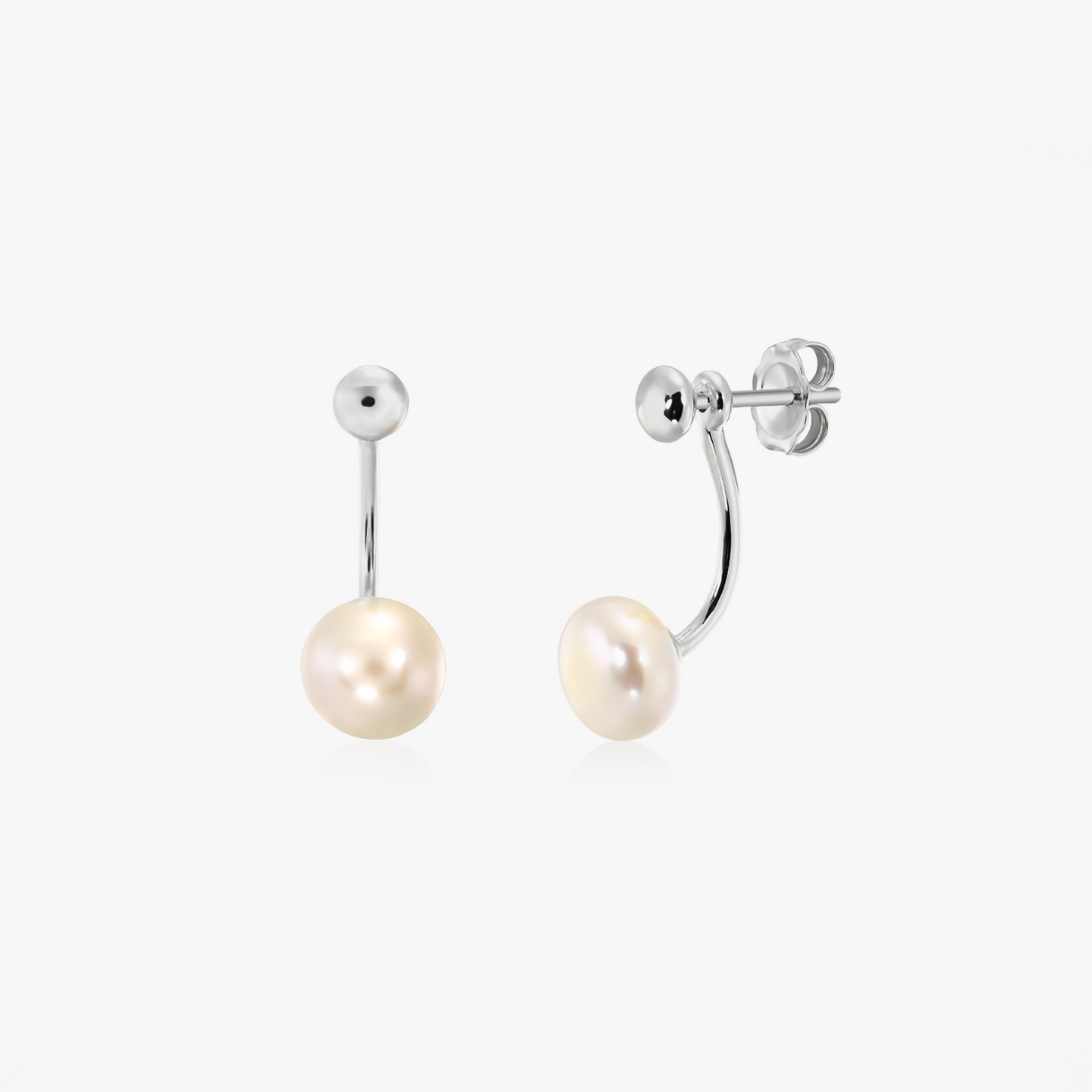 Kolczyki srebrne Pearl Jacket - naturalne perły - Indira