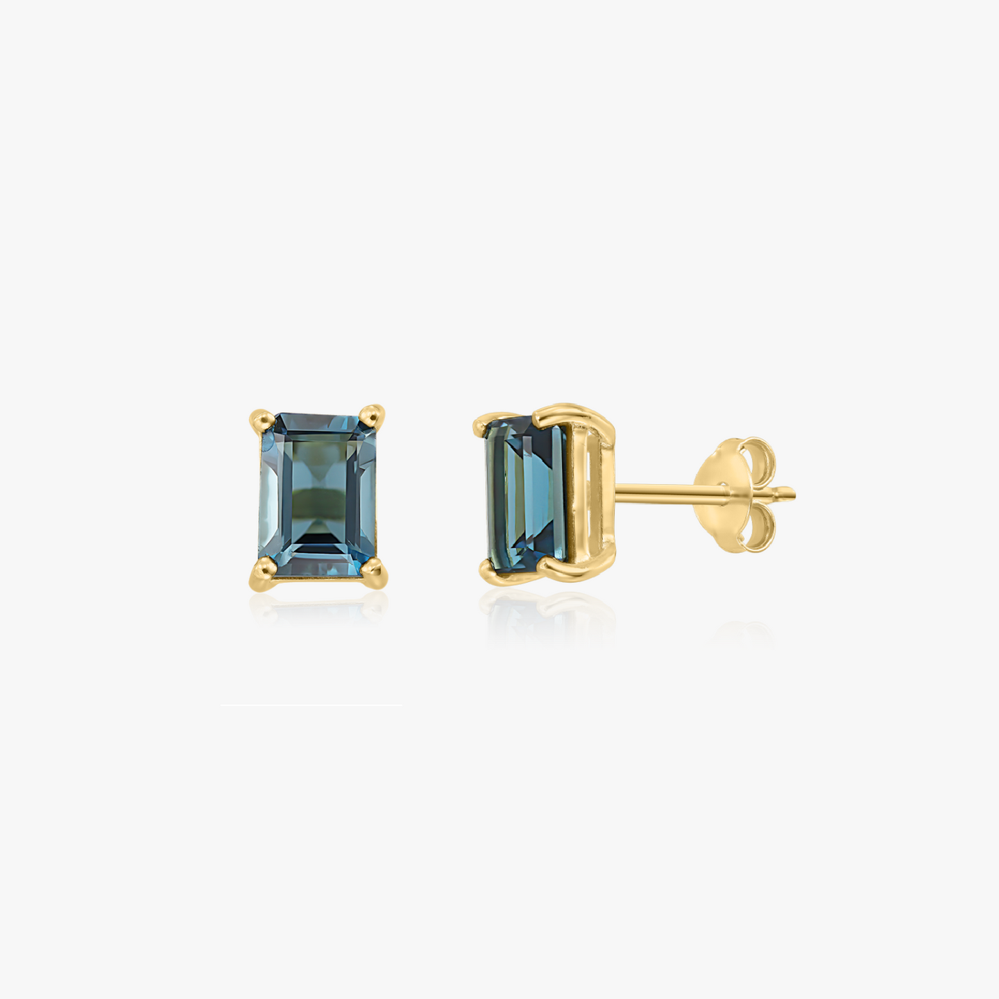 Kolczyki ze srebra 925 pozłacane żółtym złotem Valentina - Topaz Blue Sky