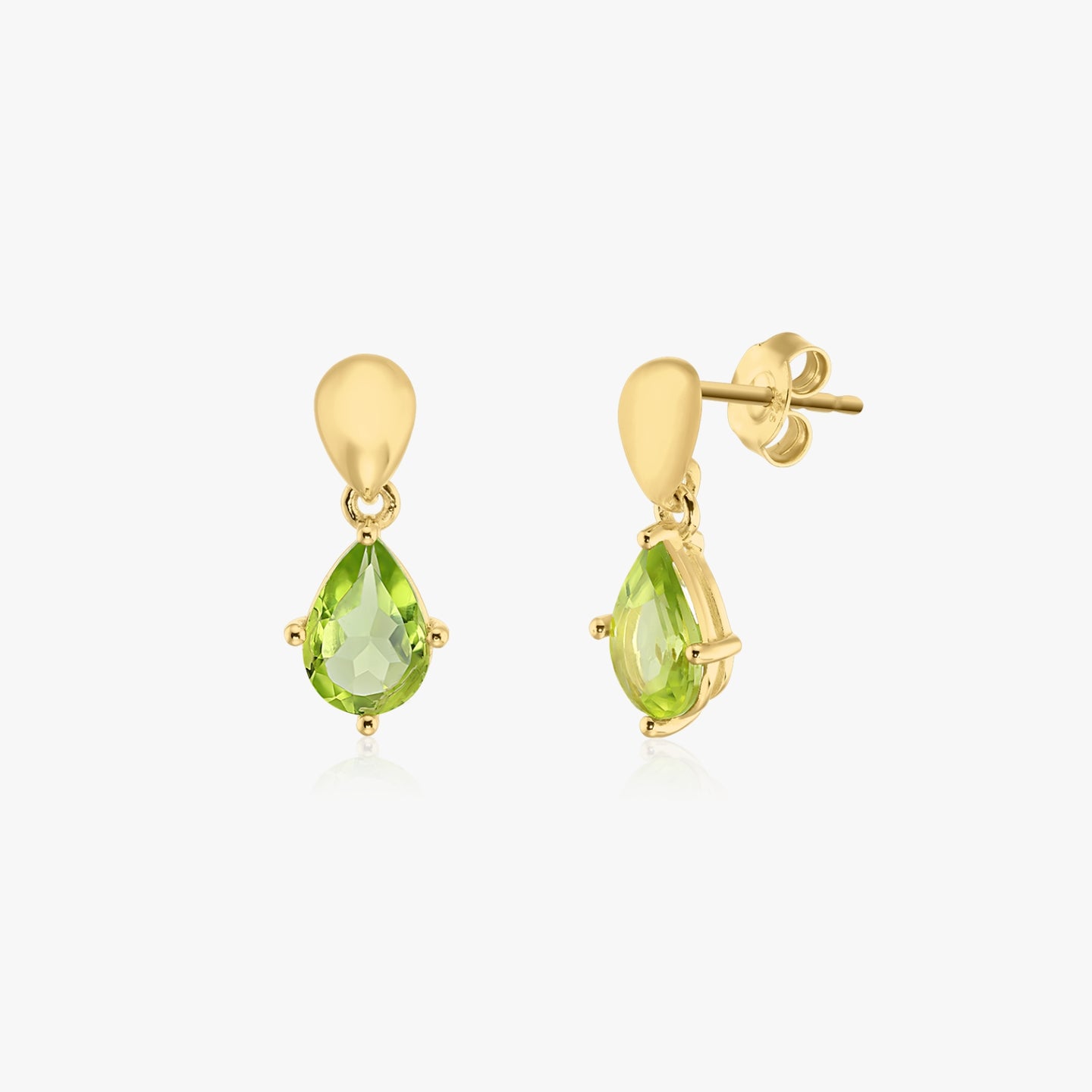 Srebrne kolczyki Golden Kaylee - Peridot - Indira