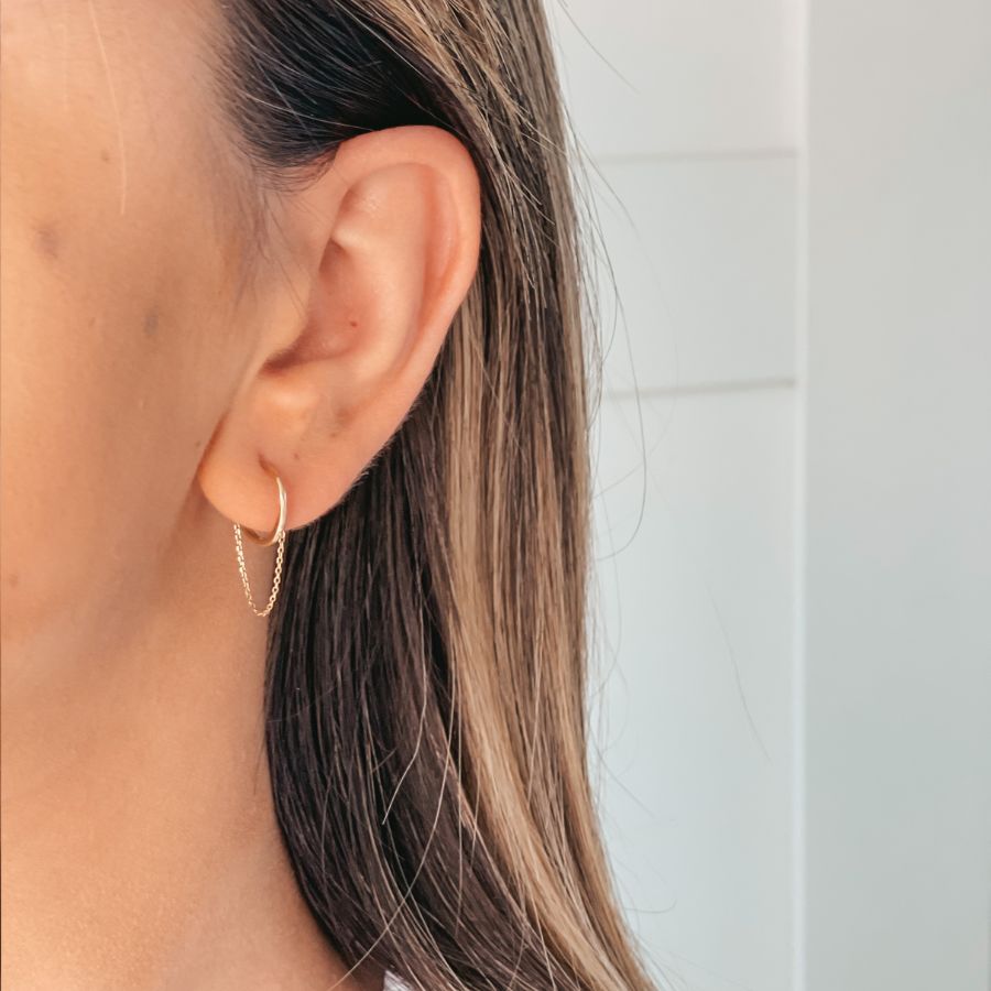 Kolczyki złote Chained Hoops - Indira