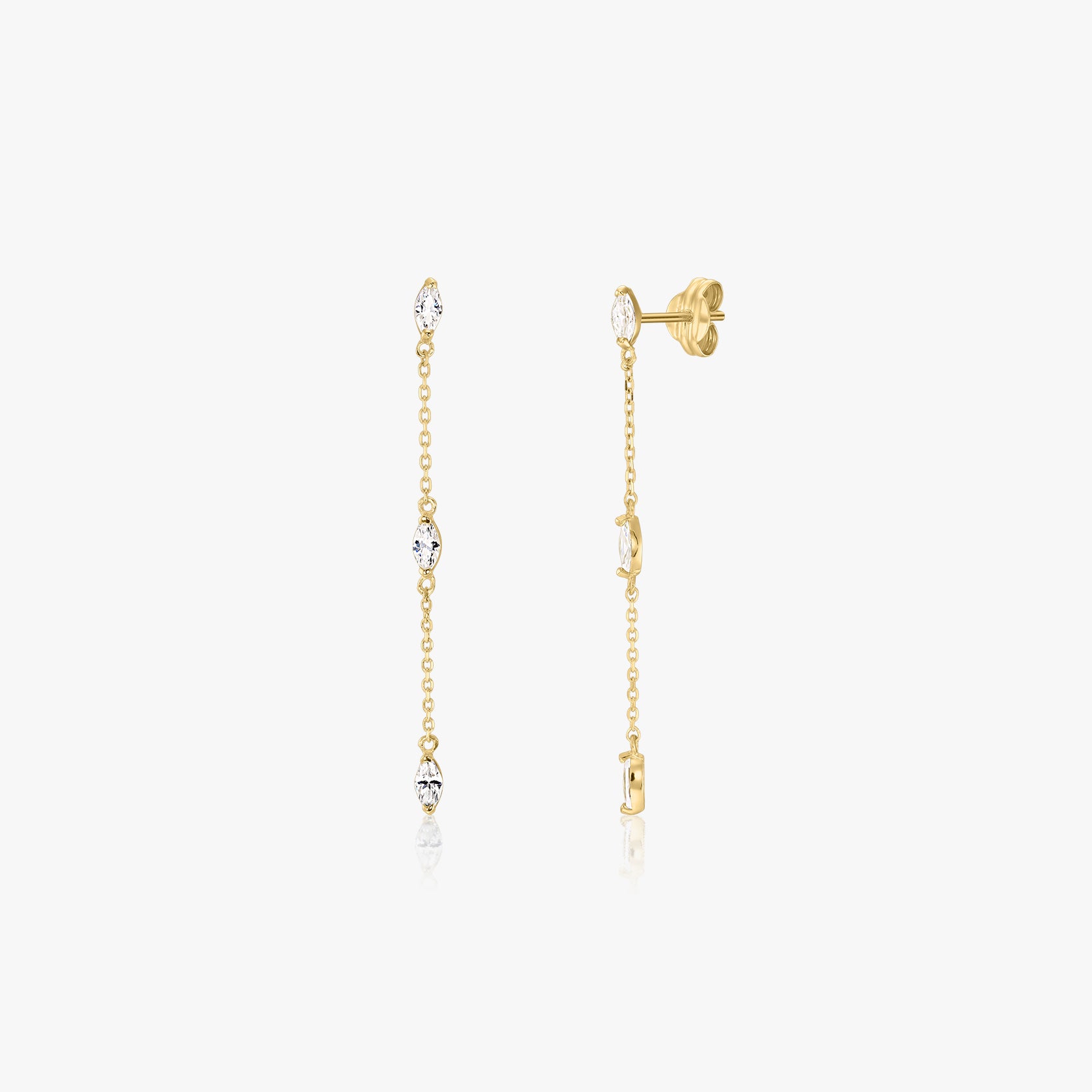 Kolczyki złote Crystal Drops - Cyrkonie - Indira