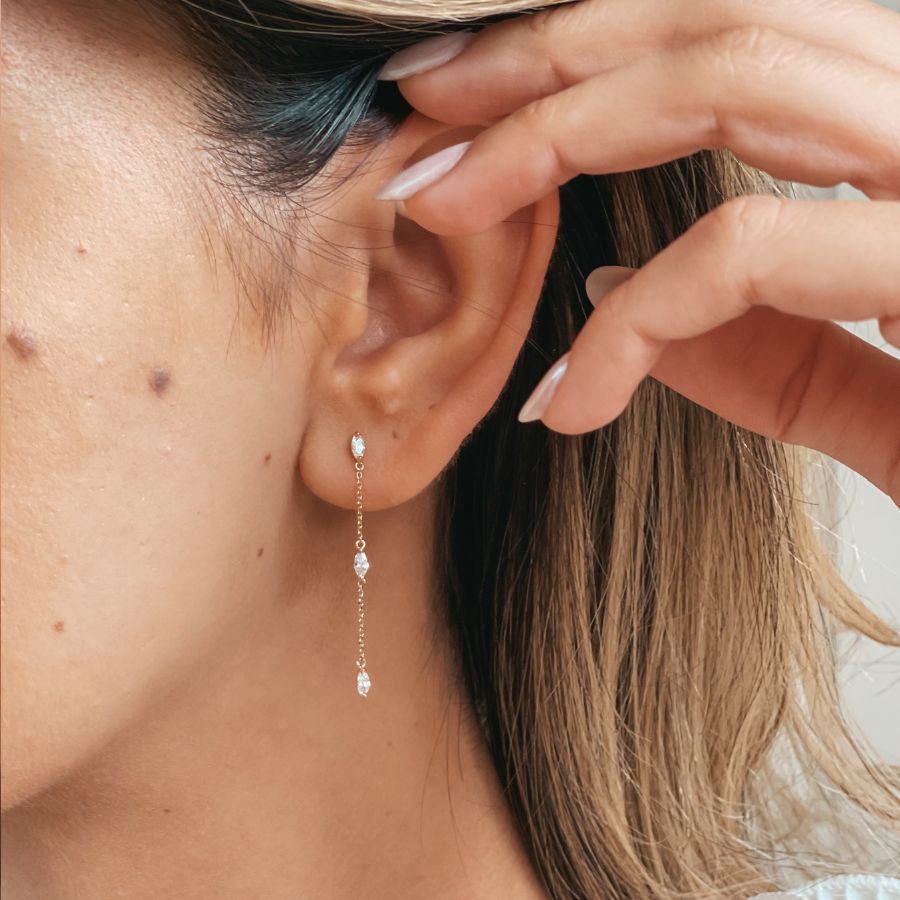 Kolczyki złote Crystal Drops - Cyrkonia - Indira