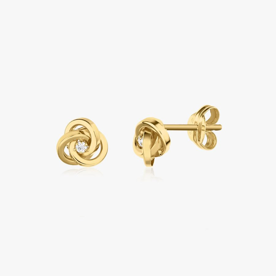 Złote kolczyki Eternal Knot - Indira