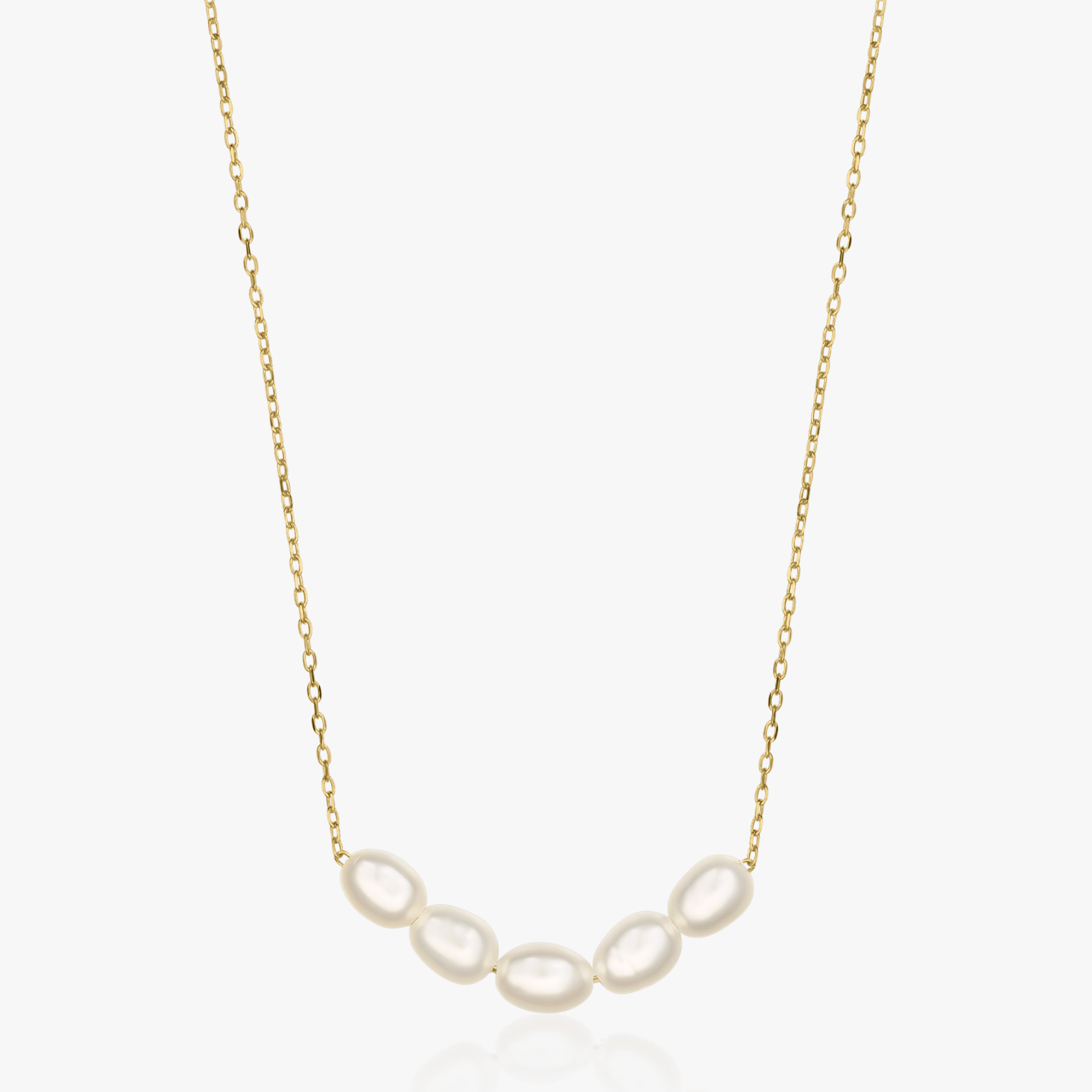 Naszyjnik ze srebra Golden Maia - Naturalne Perły - Indira