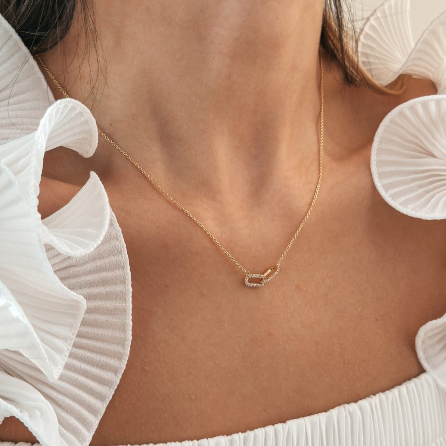 Naszyjnik srebrny Golden Jessica - Cyrkonia - Indira