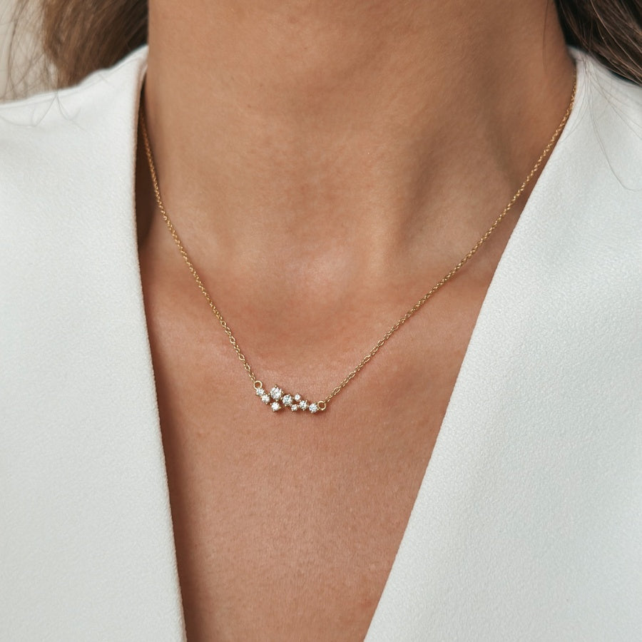 Naszyjnik ze srebra Golden Constellation - Indira