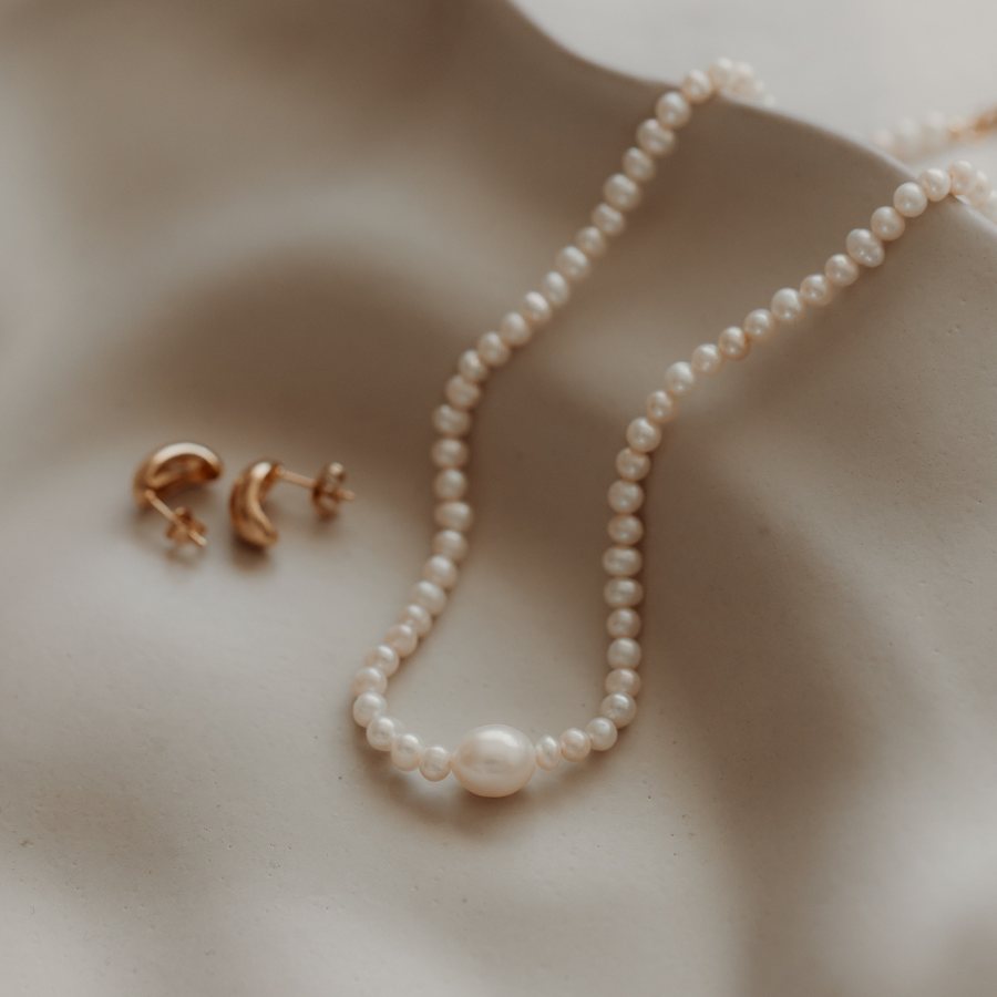 Naszyjnik srebrny Chanti - Perły hodowlane - Indira