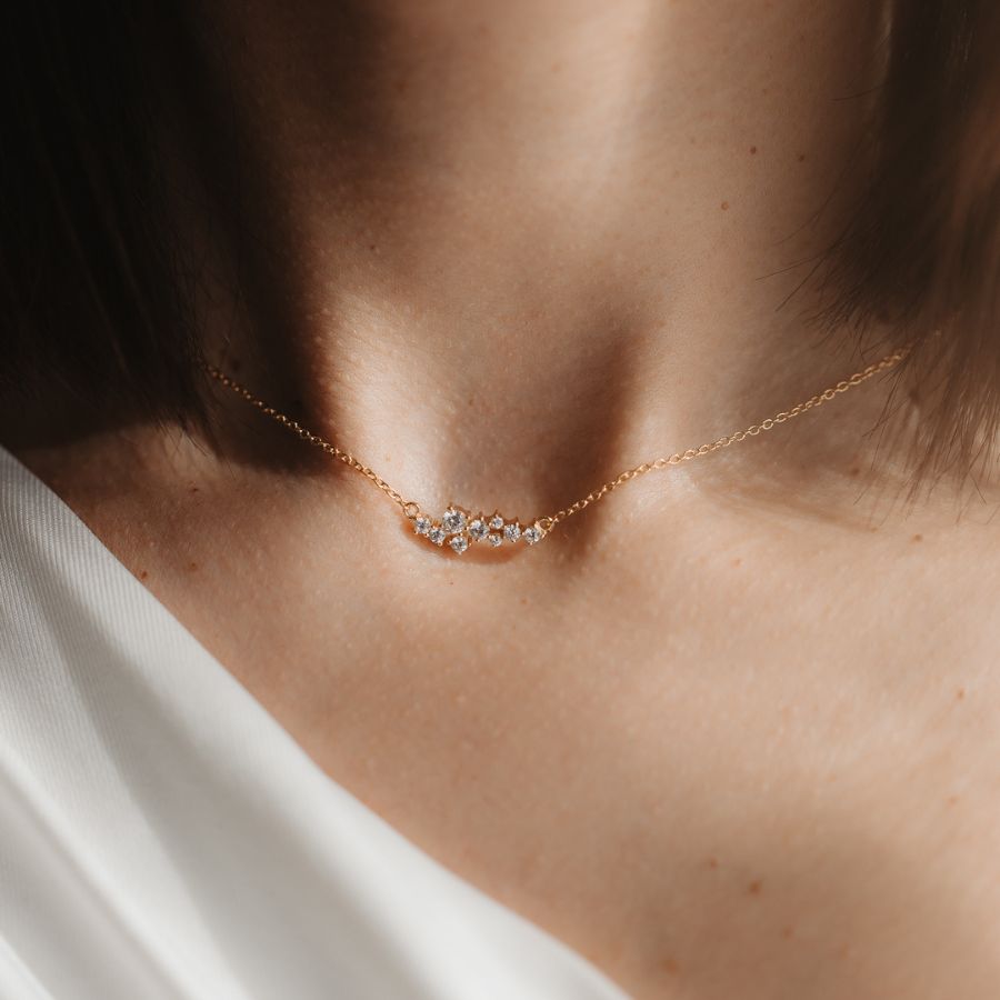 Naszyjnik ze srebra Golden Constellation - Indira