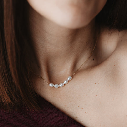 Colier din argint Golden Maia - Perle Naturale - Indira