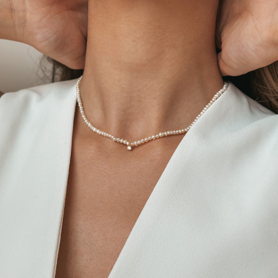 Naszyjnik srebrny Fairy - Perły hodowlane - Indira