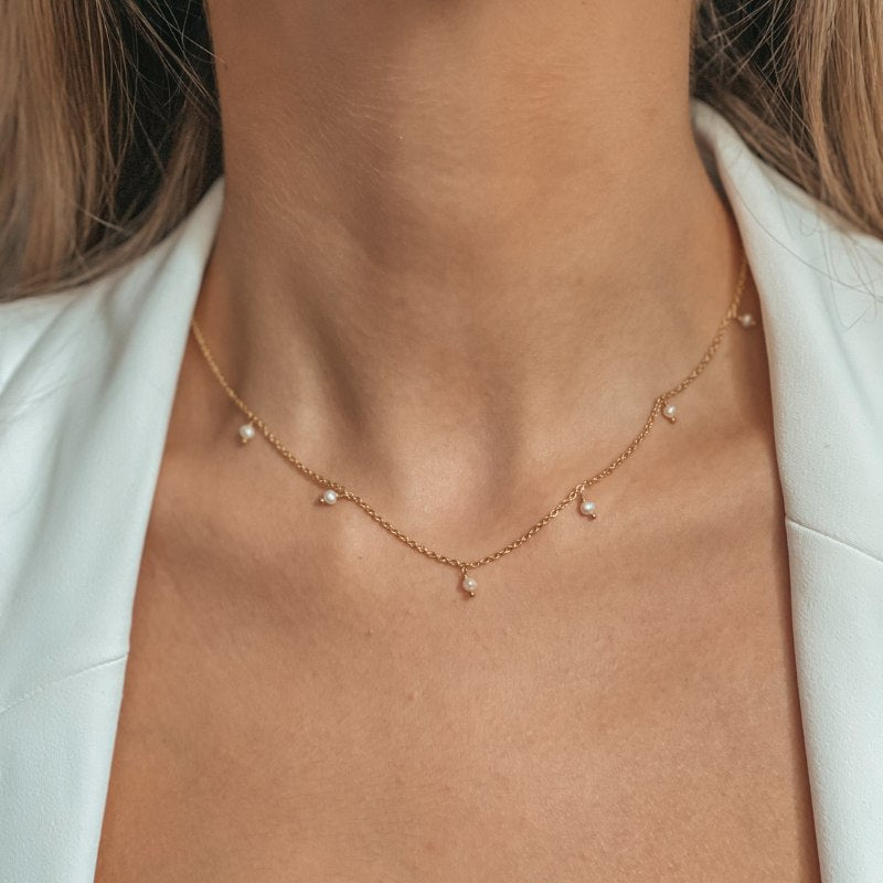 Naszyjnik srebrny Margot - Naturalne Perły - Indira