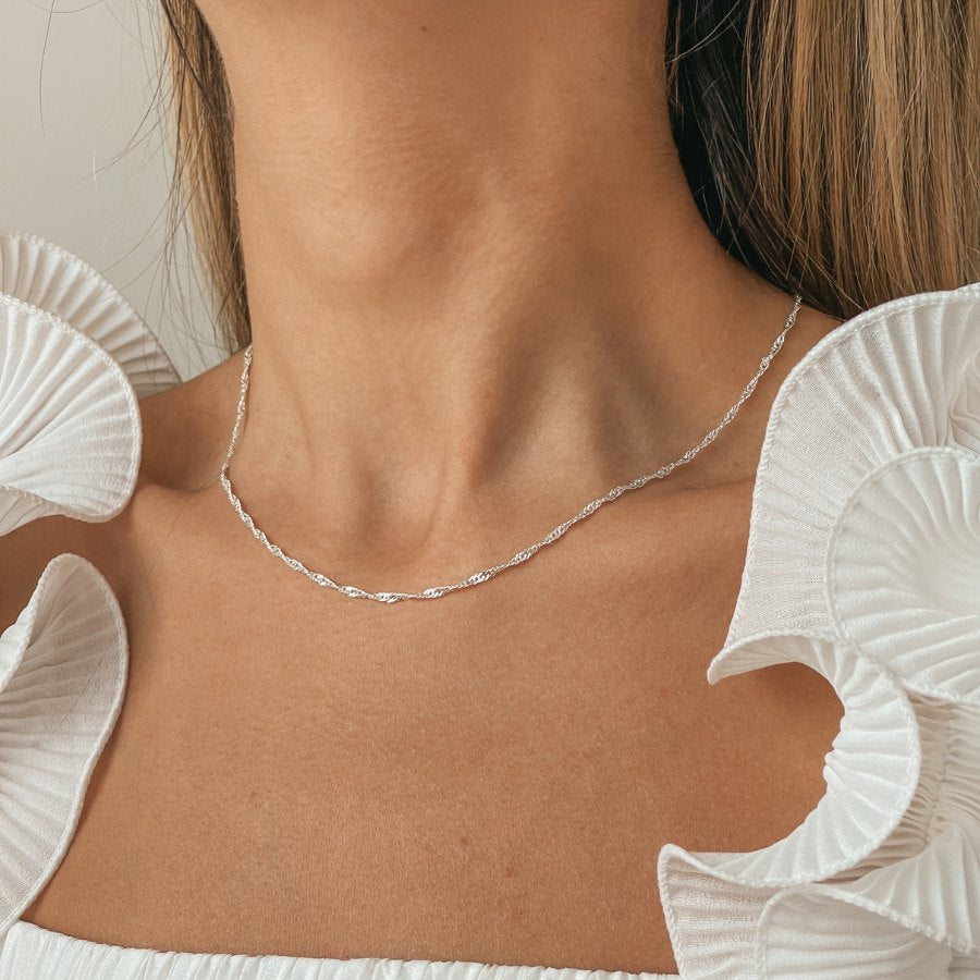 Naszyjnik z Singapuru srebrny - Indira