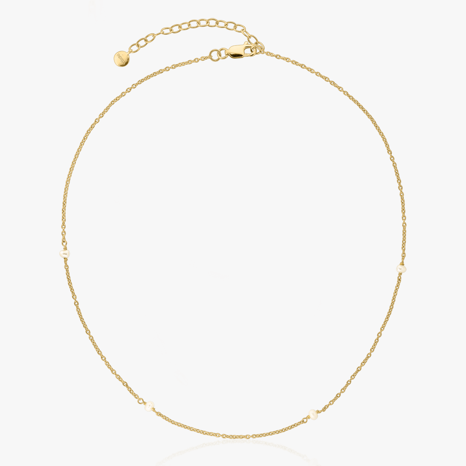 Naszyjnik ze srebra Golden Tiny Pearls - Indira