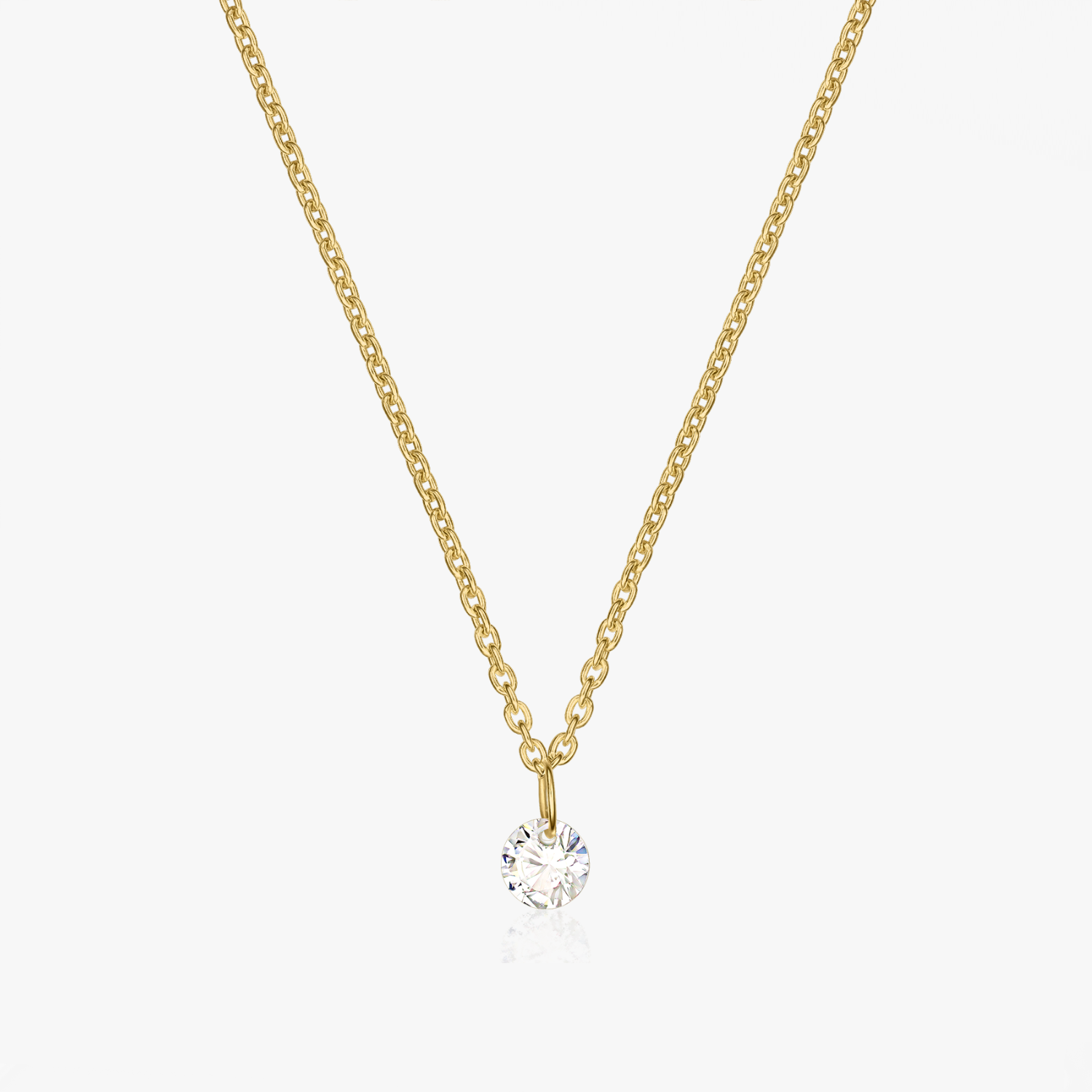 Naszyjnik srebrny Golden Solitaire - Cyrkonia - Indira
