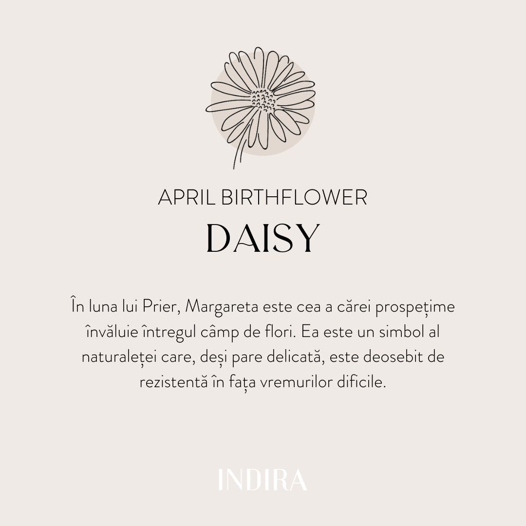 Bransoletka sznurkowa dla dzieci z białego złota Birth Flower - Kwiat Kwietnia - Indira