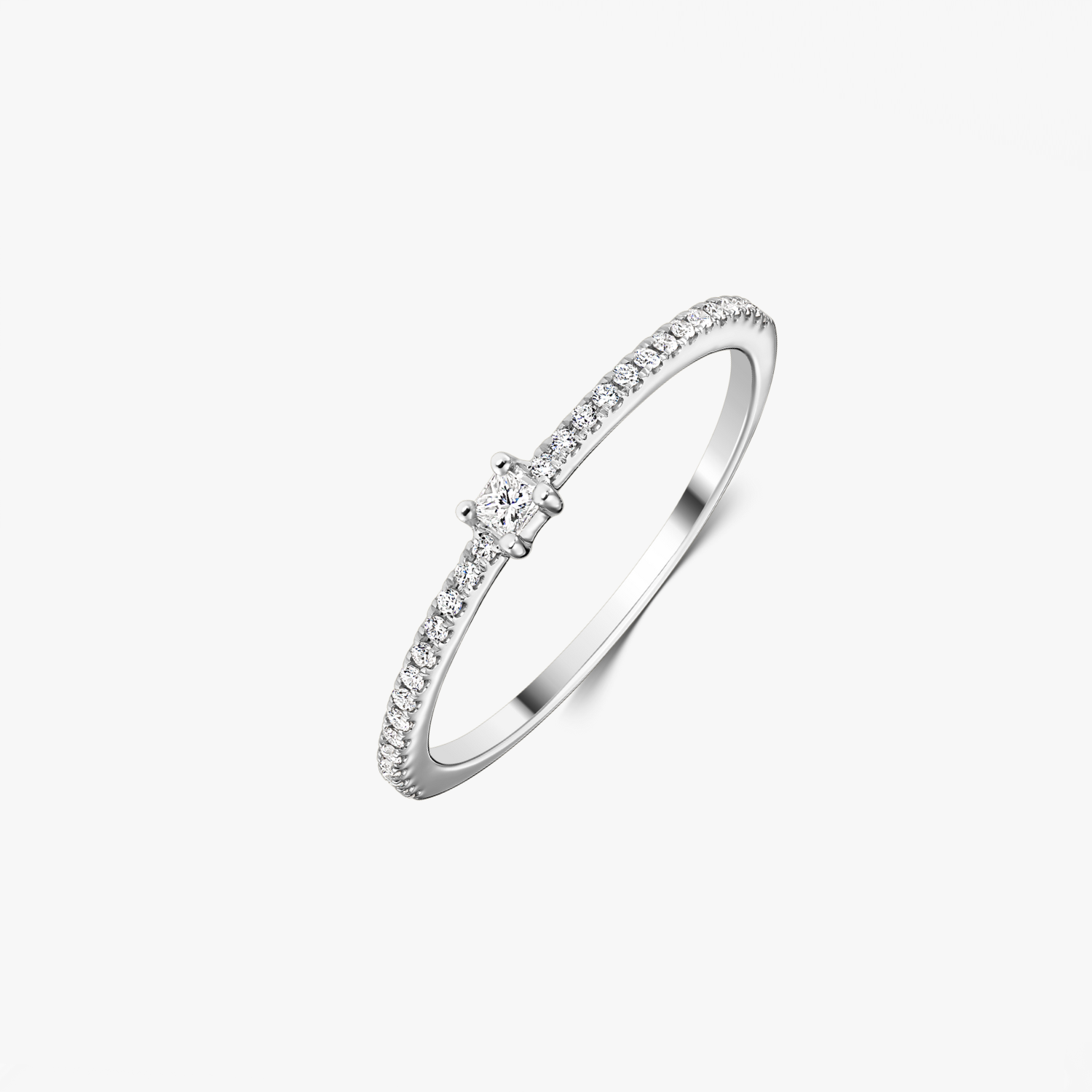Pierścionek z białego złota Luma – Diamenty - Indira