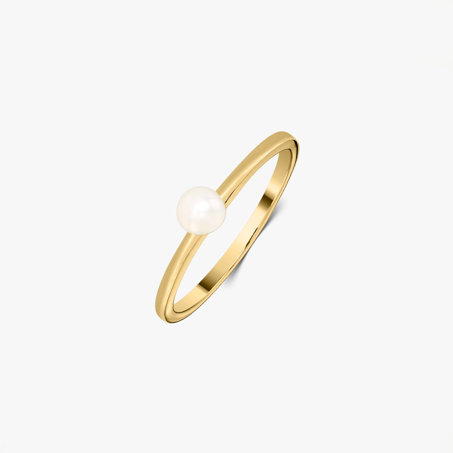 Srebrny pierścionek Golden Pearl Solitaire - Indira