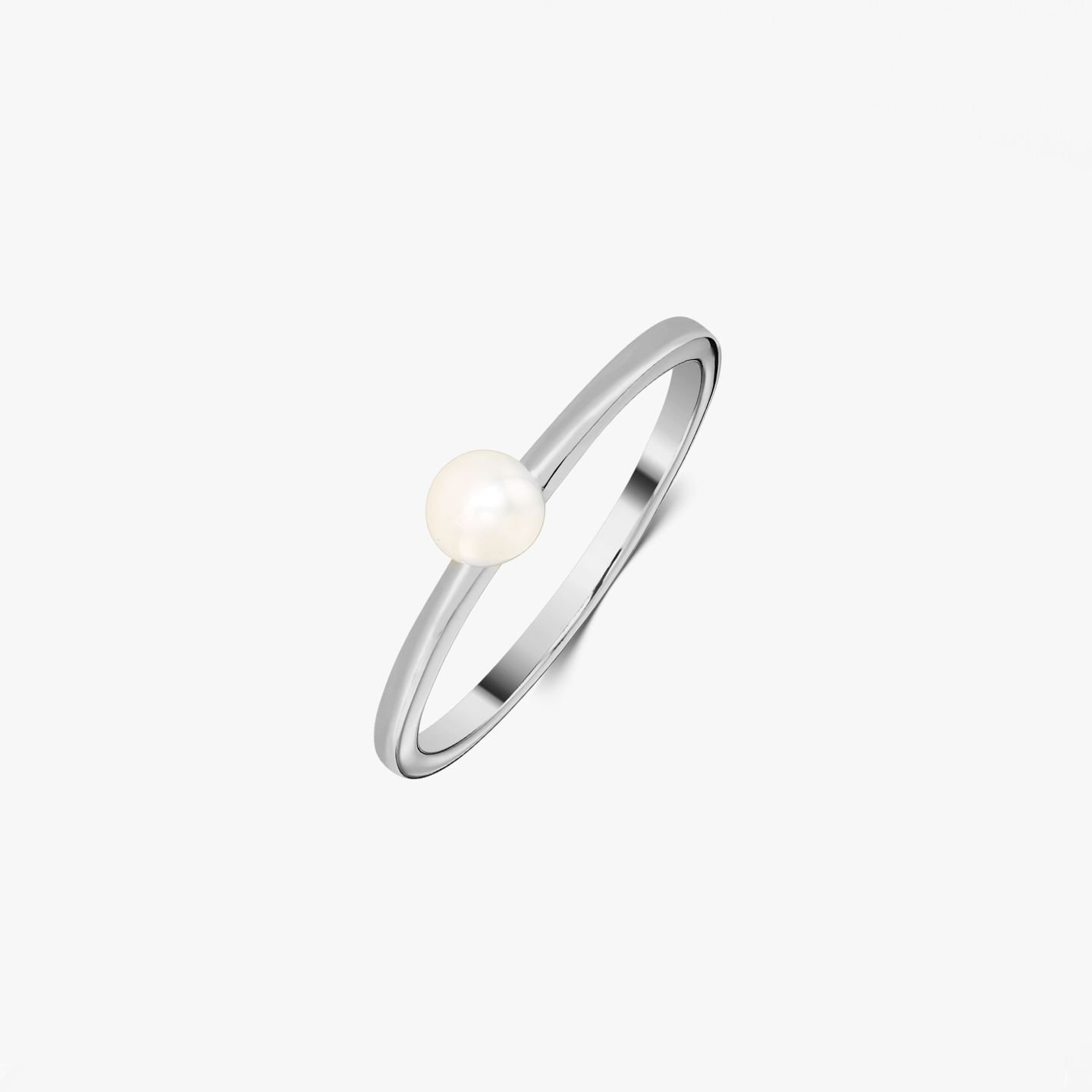 Srebrny pierścionek Pearl Solitaire - Indira