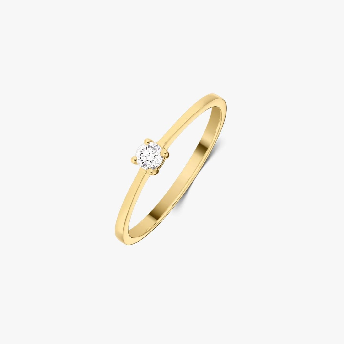 Złoty pierścionek Timeless - Diament 0.1 CT - Indira
