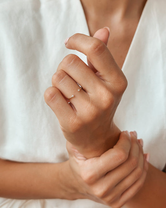 Inel din aur galben Ava – Diamante - Indira